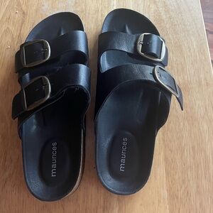 Maurices Black sandals, size 8